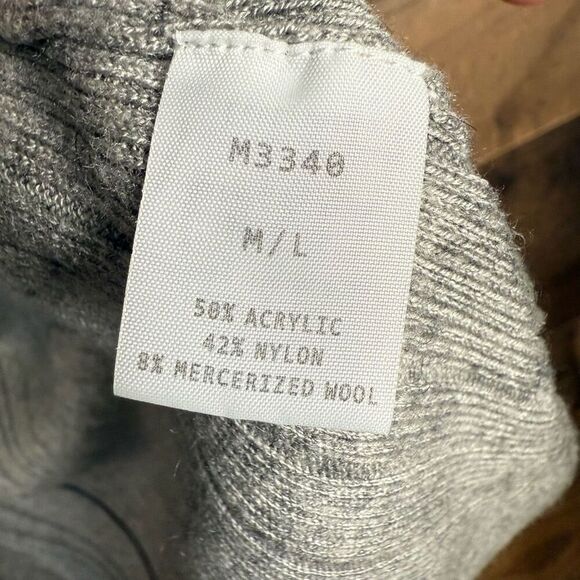 Kerisma Womens M/L Button Front Wool Blend Cardigan Sweater Gray Ribbed Longline - Picture 4 of 7